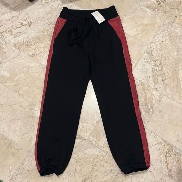 christina karin Pants - Black and red joggers by Christina Karin, iconic Chicago designer. size XS new